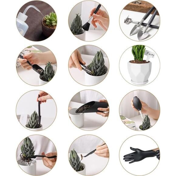 Melphoe 25Pcs Mini Garden Hand Transplanting Succulent Tools Set, 39.4"Thickened - Picture 2 of 8